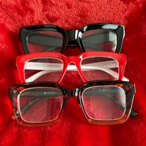 *3* Pairs of NWOT Vintage Style Oversized Reading Glasses +2.0
